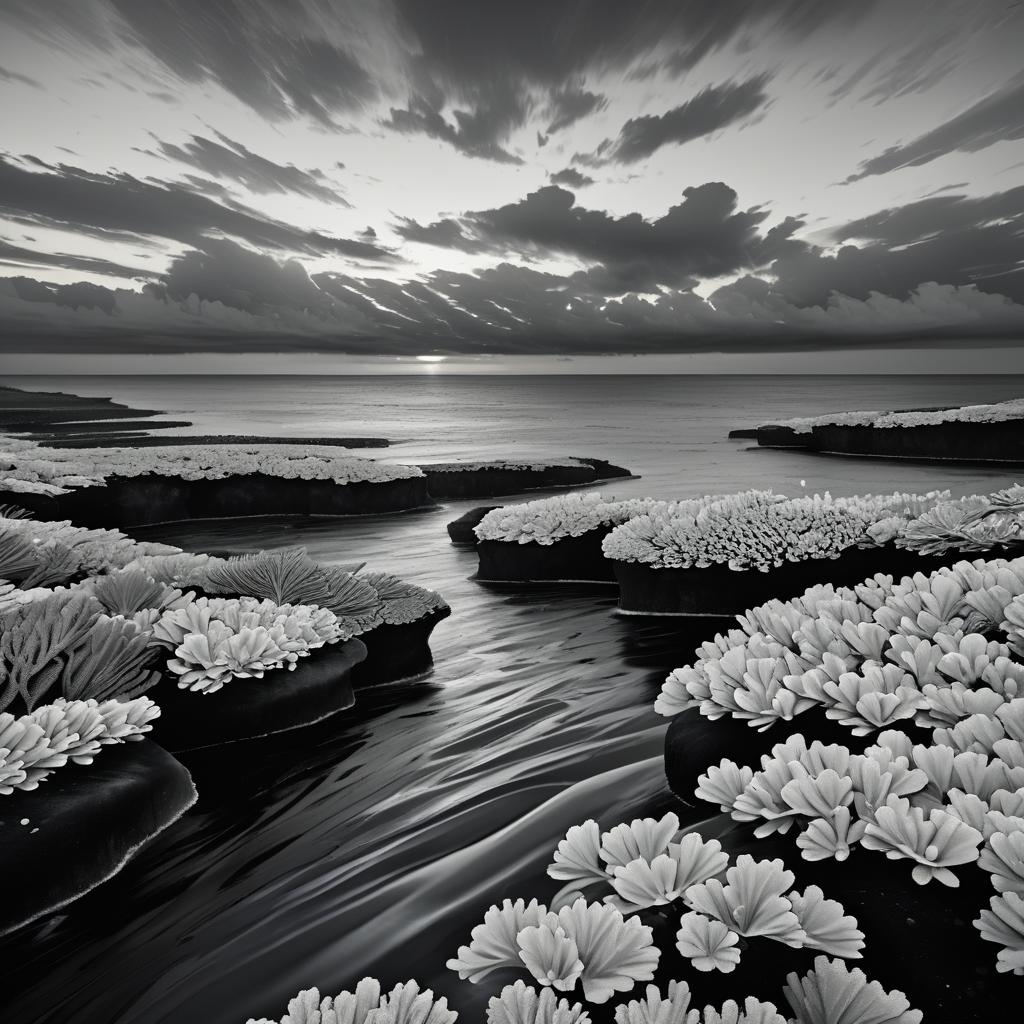 Twilight Coral Reefs in Monochromatic Mood