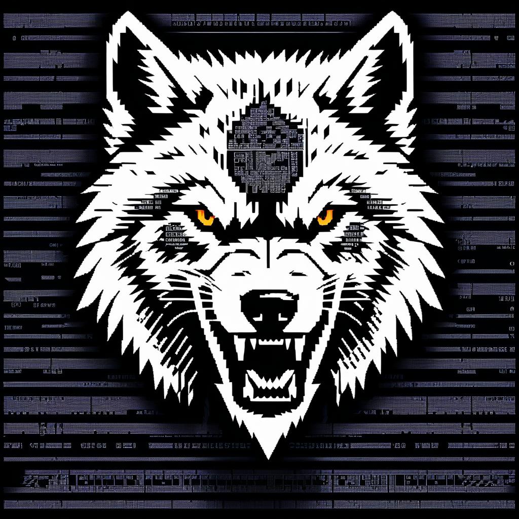 ASCII Art of Aggressive Wolf Design