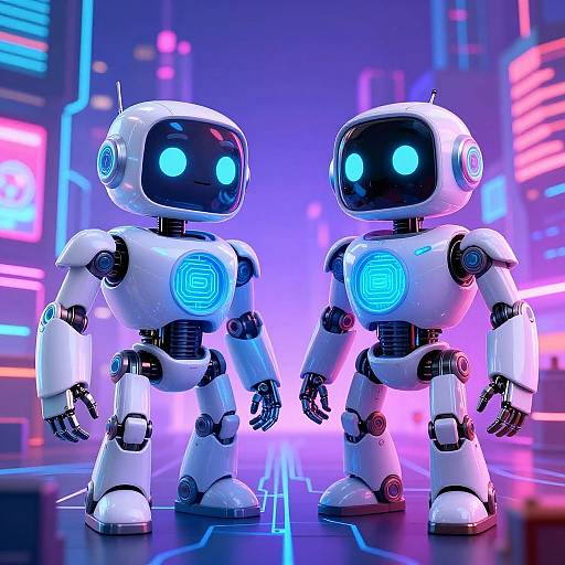 Futuristic Calvin and Hobbes Robots