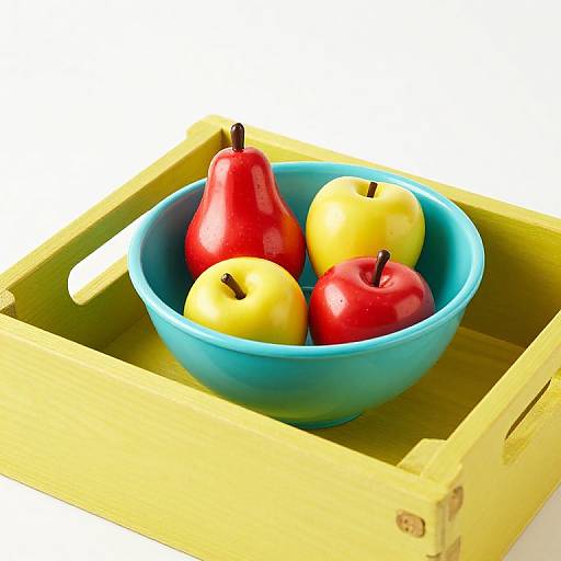Colorful Wooden Crate with Play Fruits