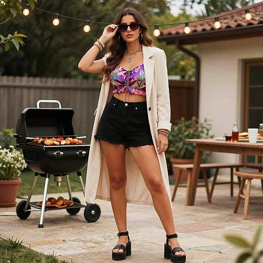 Boho-Chic Woman at Backyard Barbecue