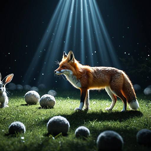 Cinematic Felted Fox with Rabbits