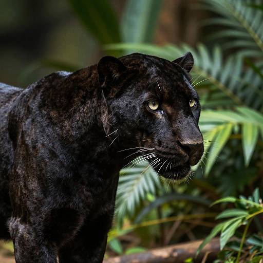 Realistic Black Panther Jungle Portrait