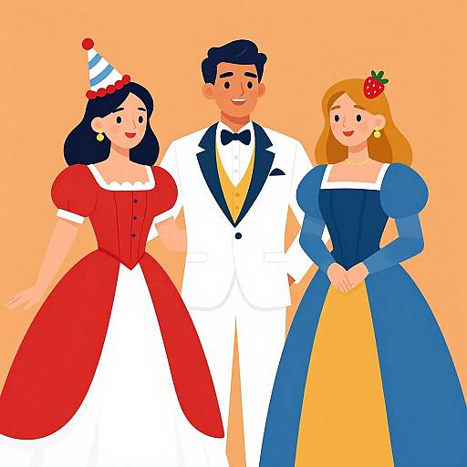 Colorful Characters in Festive Attire