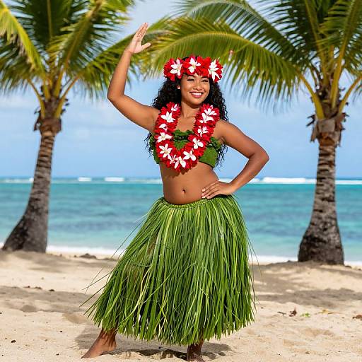 Vibrant Hawaiian Hula Girl Performance
