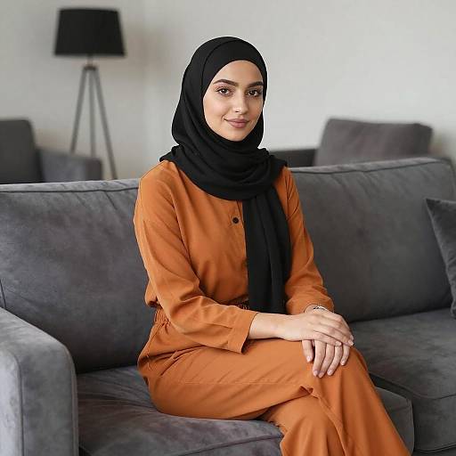 Young Woman in Modern Living Room