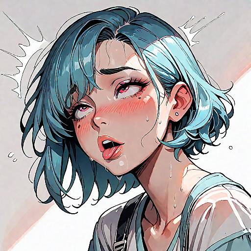 Watercolor Anime Girl in Afterglow