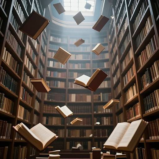 Ethereal Mystical Library Scene