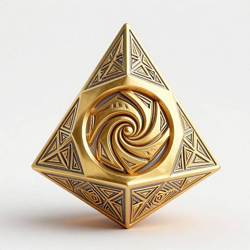 3D Tetrahedron with Golden Spiral