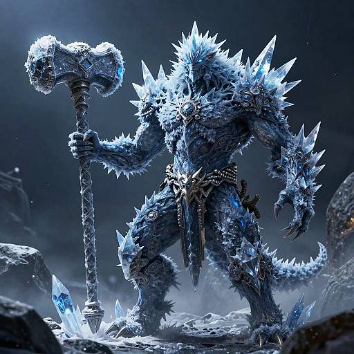 Giant Frost Elemental with Hammer