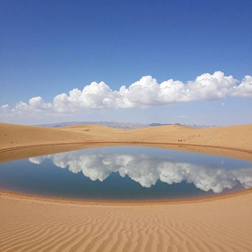 Tranquil Desert Pool with Mountains