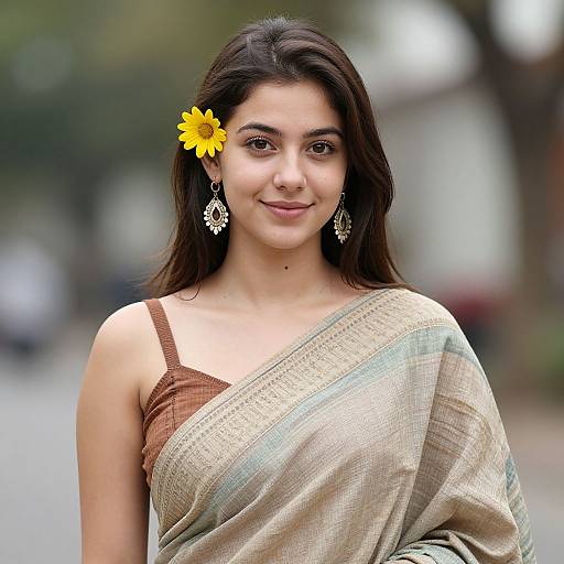 Realistic Girl in Handloom Saree