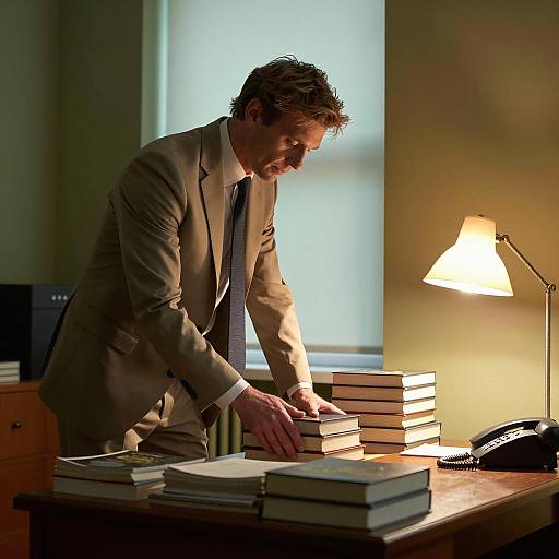 Professional Man in Dimly Lit Office