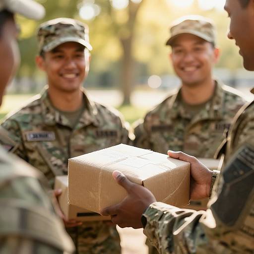 USO Volunteer Giving Care Packages