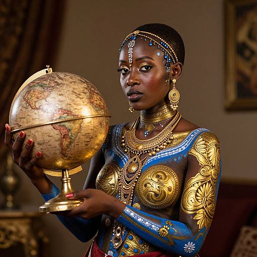 Eritrean Woman with Globe Body Paint