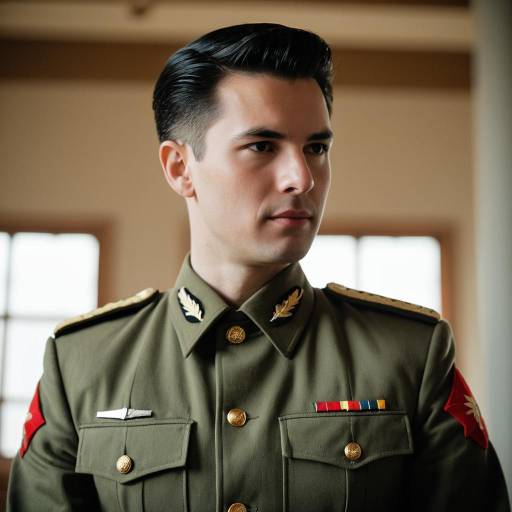 Man in Classic 1950s Military Uniform