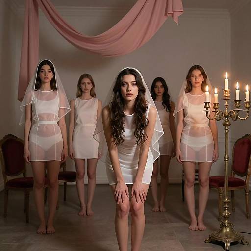 Mysterious Gathering of Women in White