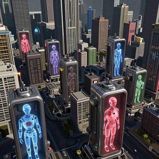 Dystopian Psychedelic Medical Cyborg City