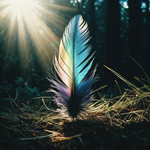 Iridescent Feather in Radiant Morning Light Iridescent Feather in Radiant Morning Light