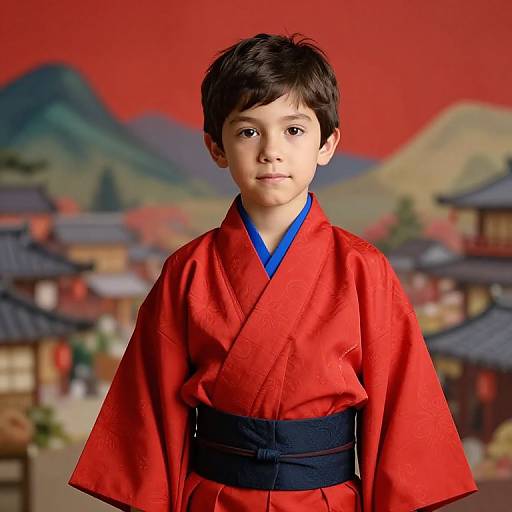 Young Boy in Traditional Kimono