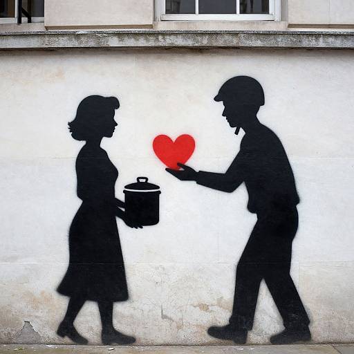 Banksy Style Heart Exchange Stencil