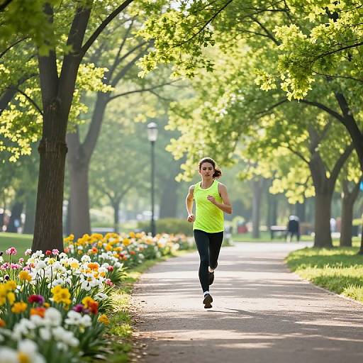 Vibrant Early Morning Park Jog