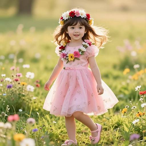 Young Girl in Floral Meadow