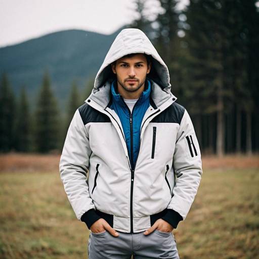 Man in Outdoor Winter Jacket with Hood