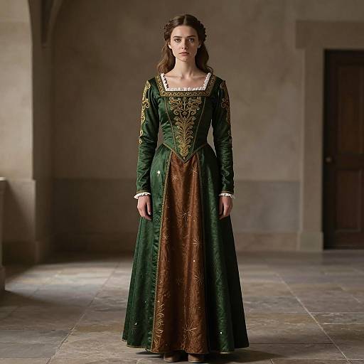 Young Woman in Ornate Medieval Dress