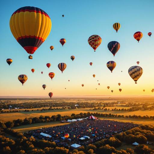 Colorful Hot Air Balloon Festival at Sunrise