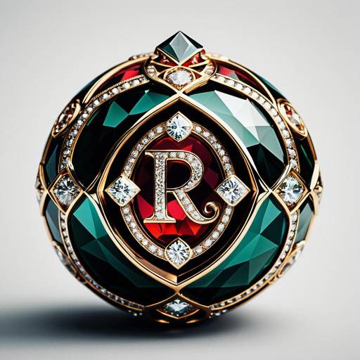 Luxurious R Logo Gemstone Sphere