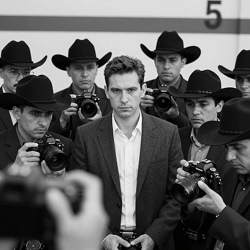 Serious Cowboys Captured in Black and White