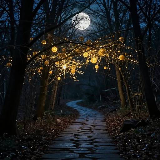 Ethereal Moonlit Forest Path