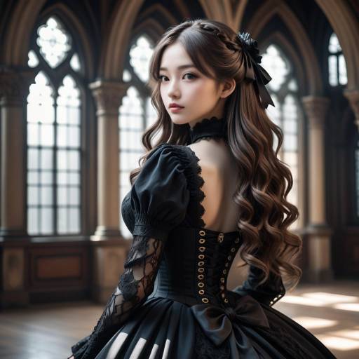 Gothic Victorian Anime Portrait in Detail