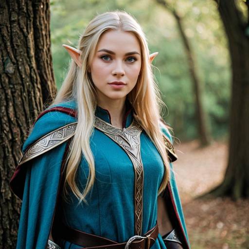 Fantasy Elf Woman in Blue Costume