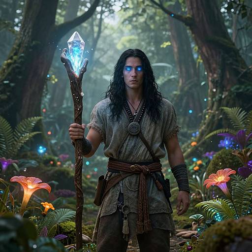 Mystical Shaman in Enchanted Forest