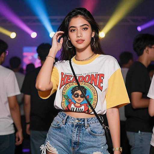 Vibrant Fashion in Dynamic Party Scene