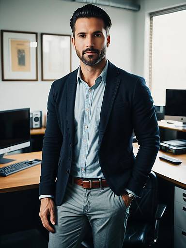 Cinematic Modern Portrait of Casual Office Man