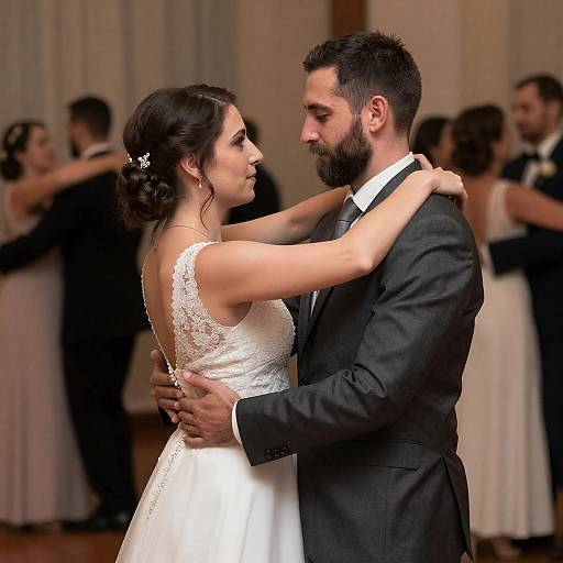 Bride and Groom Dancing at Wedding
