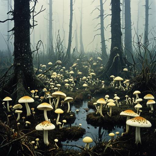 Mythical Beasts in Foggy Marshland