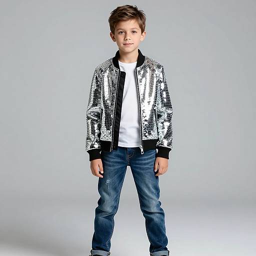 Boy in Shiny Disco Outfit