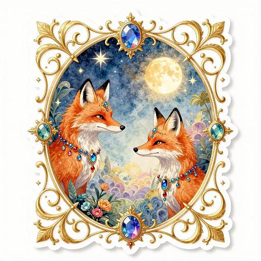 Mystical Fox Court with Golden Filigree