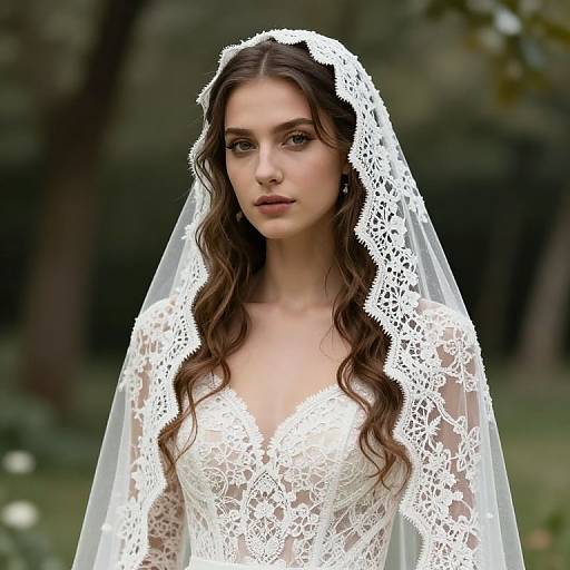 Bohemian Bride in Lace Dress