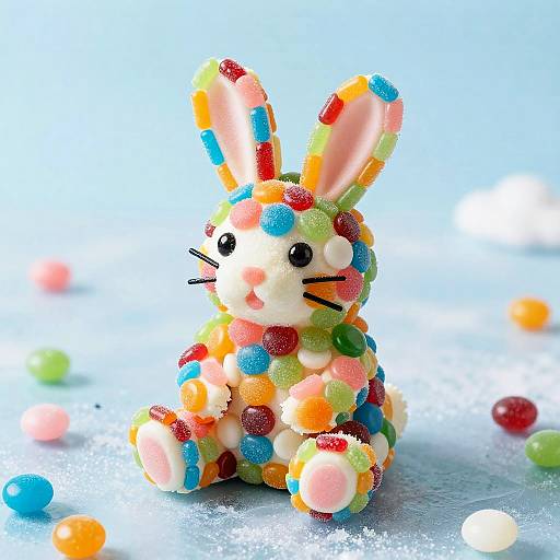 Colorful Candy Rabbit Pop Art