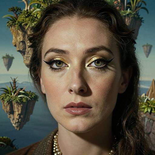 Surreal Cat-Eyed Woman Portrait