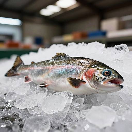 Fresh Rainbow Trout on Ice