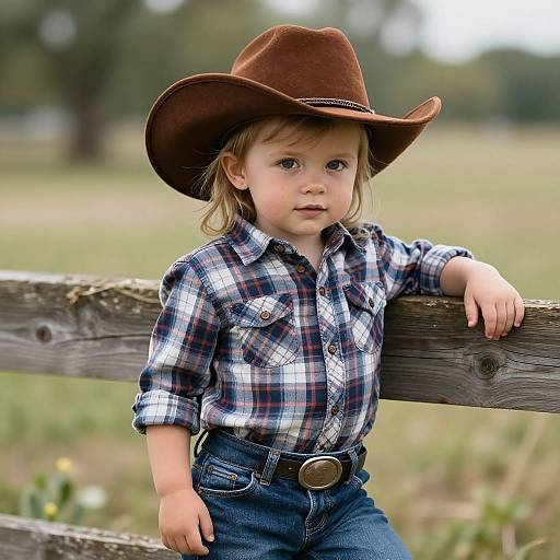 Country Beauty in Plaid and Cowboy Hat