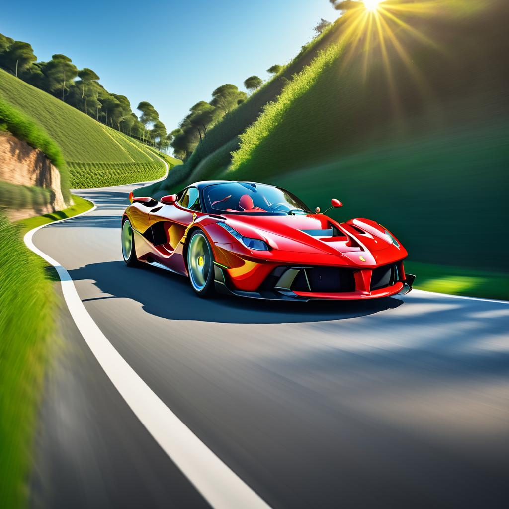 Ferrari LaFerrari in Motion on Scenic Road