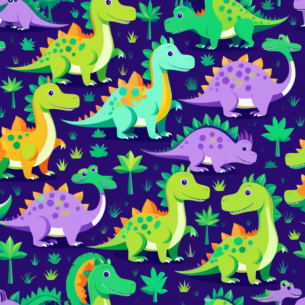 Playful Cartoon Dinosaurs for Kids