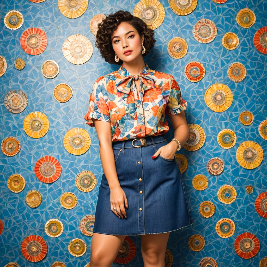 Retro Chic: Curvy Woman in Vintage Style